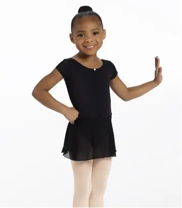 Black Short Sleeve Dress Leotard