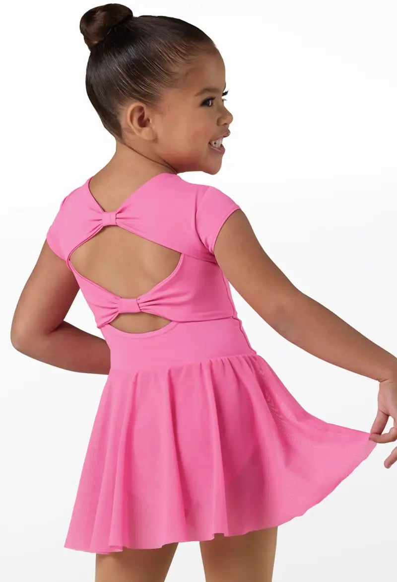 Cap Sleeve Bow Back Dress Leotard